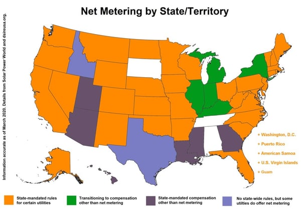 State Net Metering Map